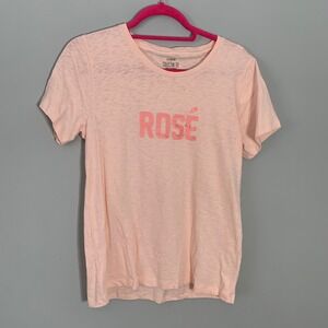NEW J.Crew Collector Tee Rosé Sequin Graphic T-Shirt Pink Medium